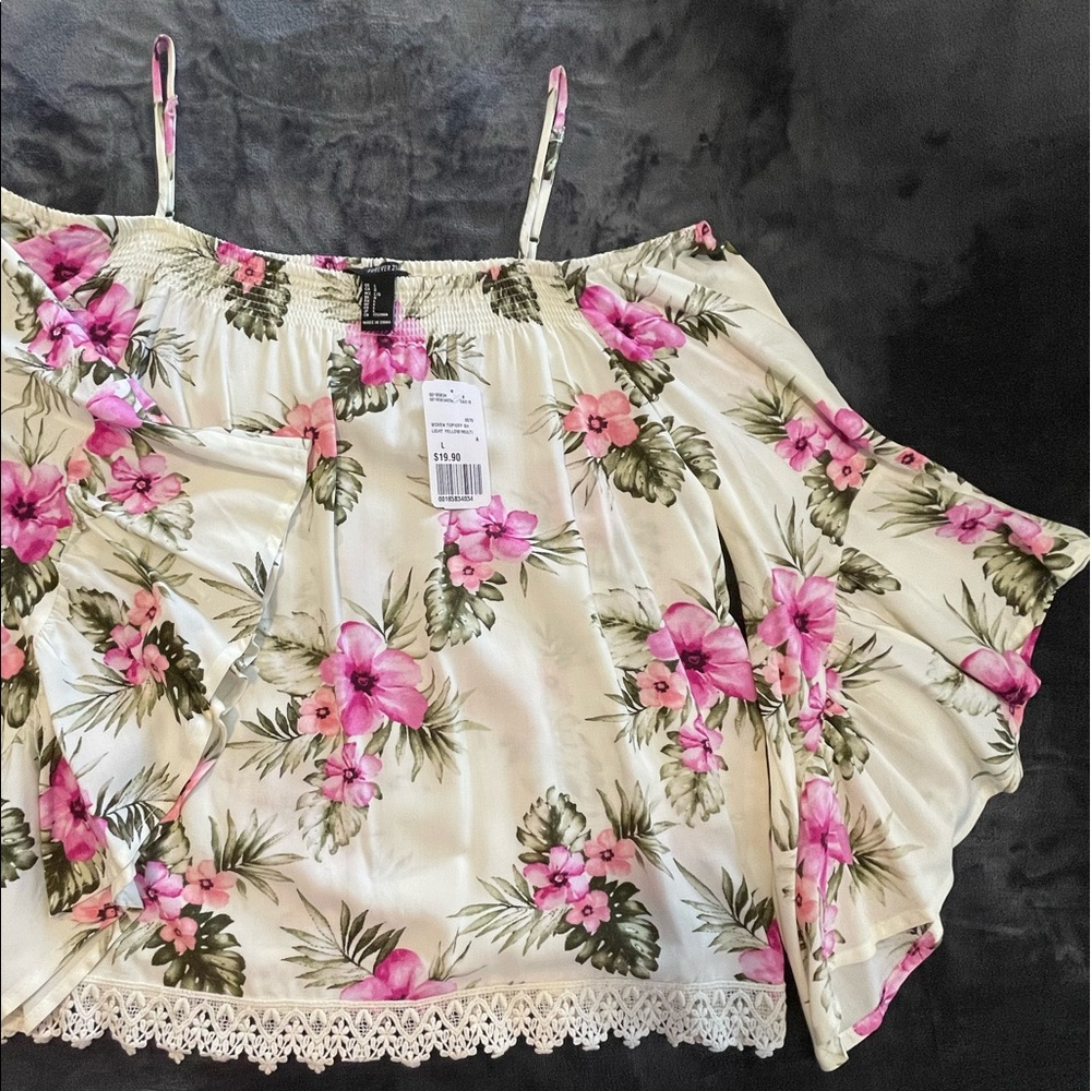 Forever 21, floral, cold-shoulder, large, w/tags